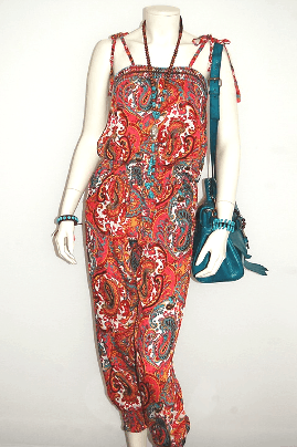 Touch of Boho Hot Lava collectie | Hippe jumpsuit paisleyprint