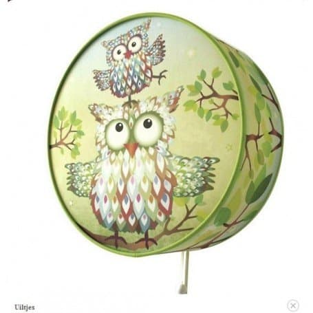 wandlamp uil groen-455x455