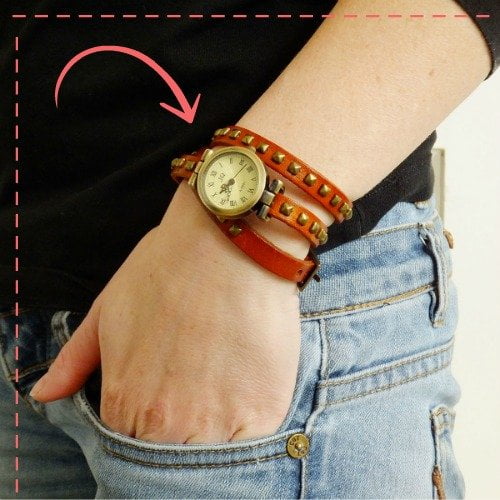 Studded-watch-Cognac-Square
