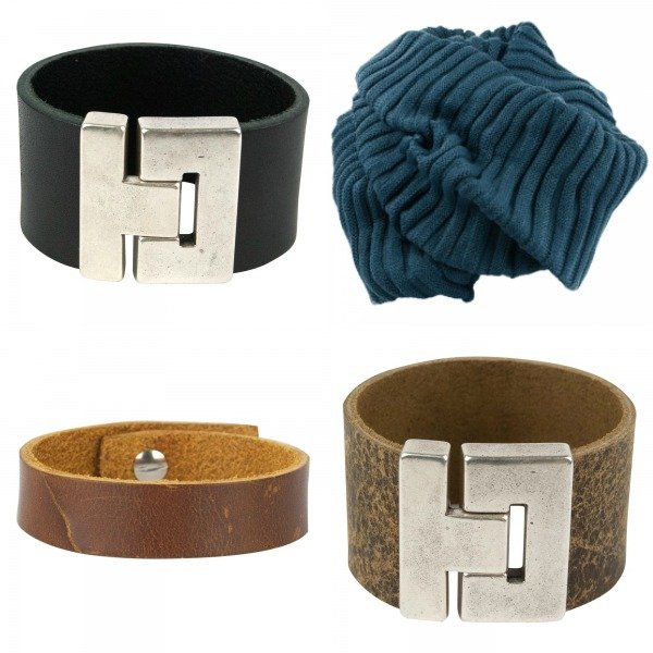 Ganza ★ Stoere leren armbanden en hip gebreide colsjaals