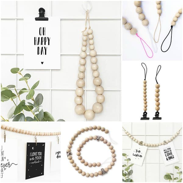 houten woonketting kralenhanger