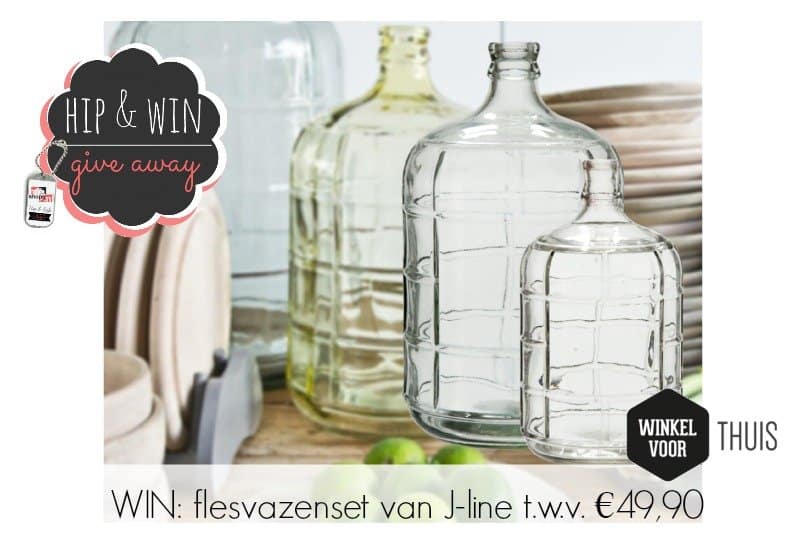 WIN: 2-dlg set flesvazen van J-Line twv €49,90