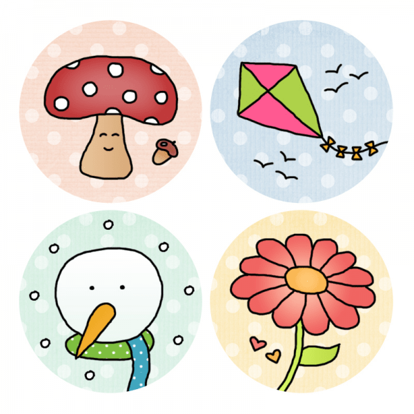 Nouk & co - Stickerset Seizoenen