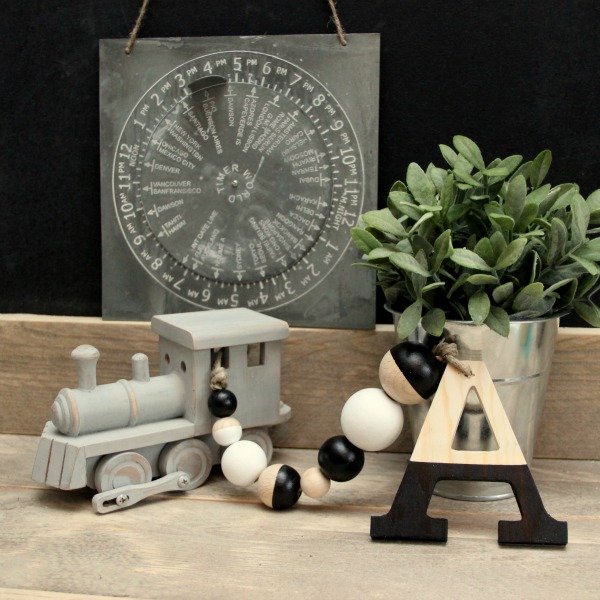 vierkant letterhanger zwart wit