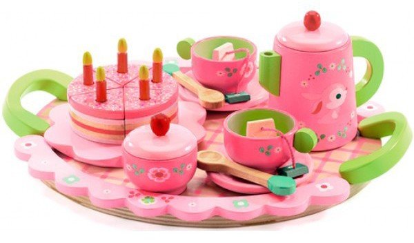 Djeco houten theeservies en ontbijttafel voor urenlang speelplezier