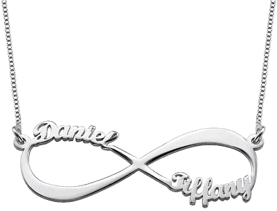 Mama infinity ketting zilver 2 namen