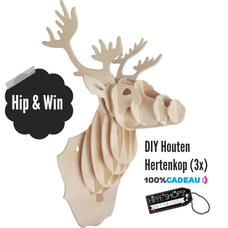WIN: Hippe houten hertenkop DIY bouwpakket (3x)