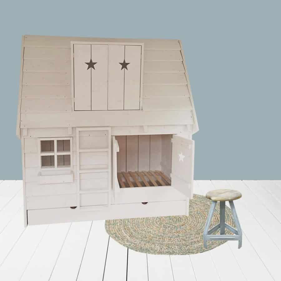 Bedstee van steigerhout met 3 slaapplaatsen