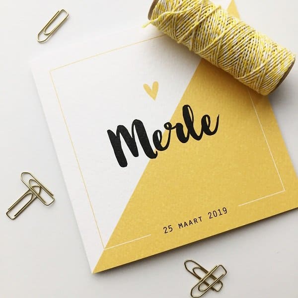 Koningkaart - geometrisch geboortekaartje - Hippeshops