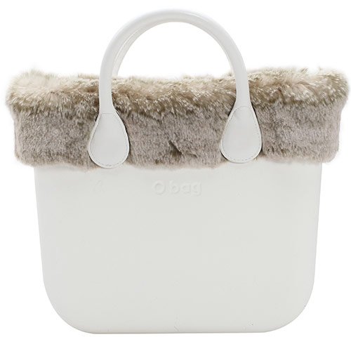 Coole winterse look voor je tas of shopper. Met deze eco bonten omslag is je mini O'Bag helemaal winter proof. | Kdootjes tas met fake fur bontrand