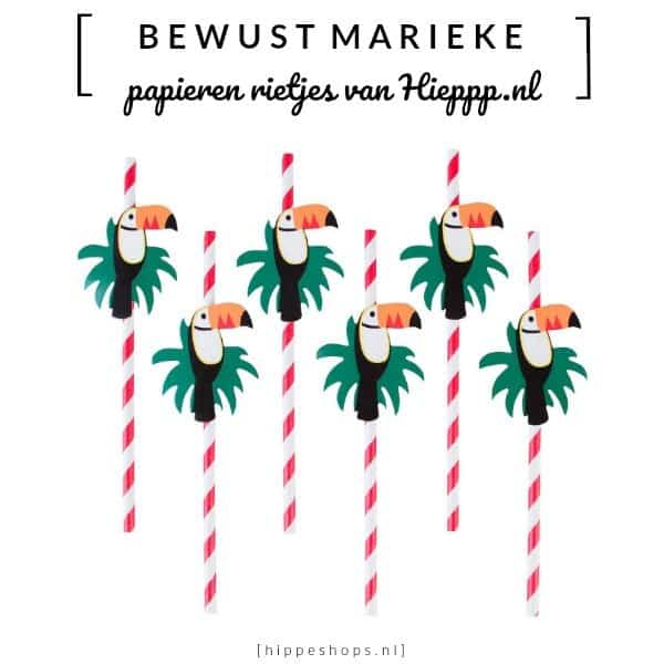 Papieren rietjes met trendy toekan in de strijd tegen plastic soep