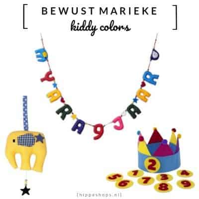 De verjaardagslinger en feestmuts van Kiddycolors gaan jarenlang mee