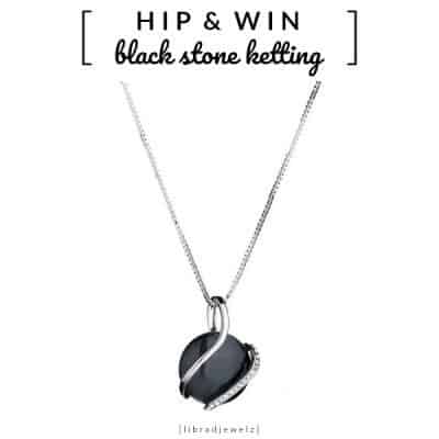 FIELL ketting black stone hanger (twv €27,50) van Libra Djewelz