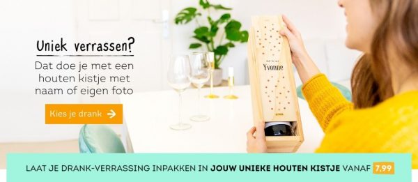 uniek houten kistje wijn