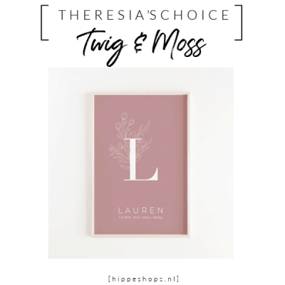 Luxe geboorteposter van Twig & Moss