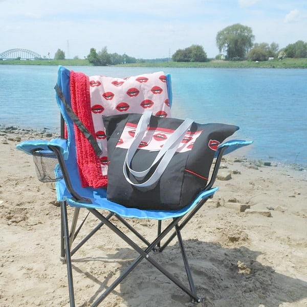 waterdichte strandtas met rits en vakjes