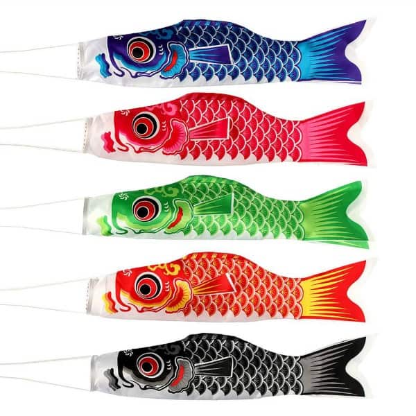 Hippe koinobori voor geluk en voorspoed