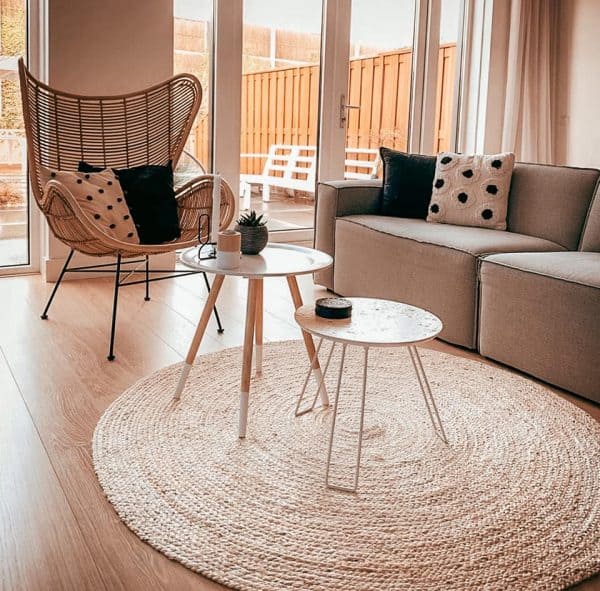 rond vloerkleed jute