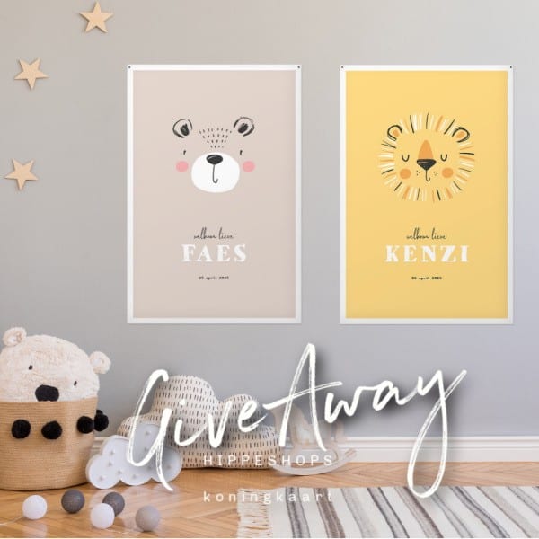 geboorteposter koningkaart