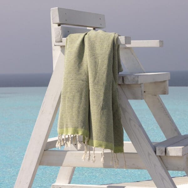 2x luxe strandset Double Diamond met beachbed cover & hamamdoek