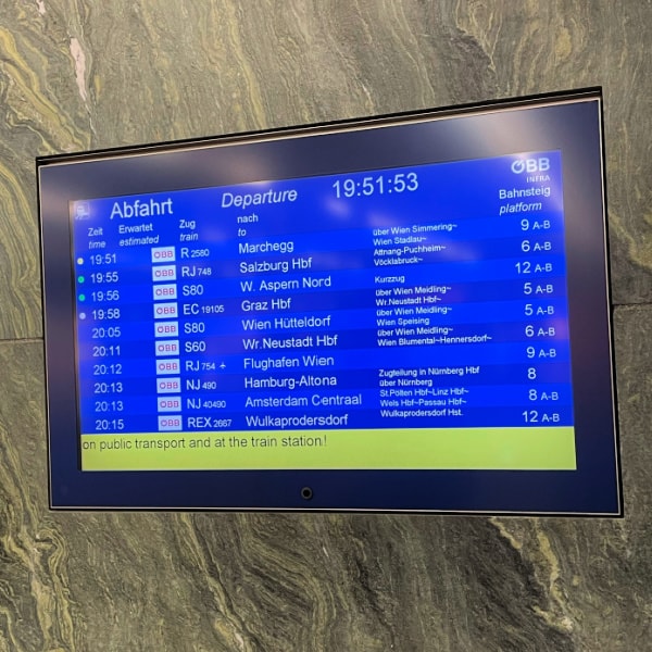 Vertrektijden vanaf Wenen Hauptbahnhof