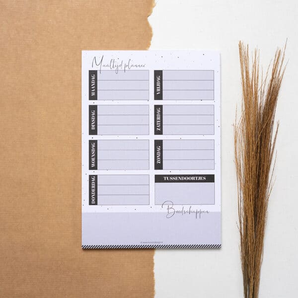 moodz positive planning pakket maaltijdplanner