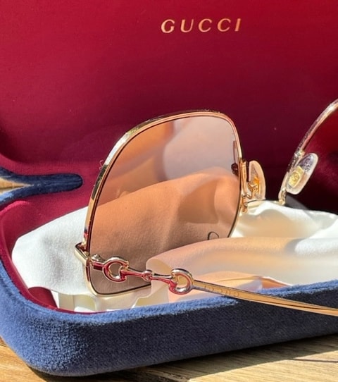 Gucci zonnebril Square-frame sunglasses Style 648494 I3330 8076 horsebit