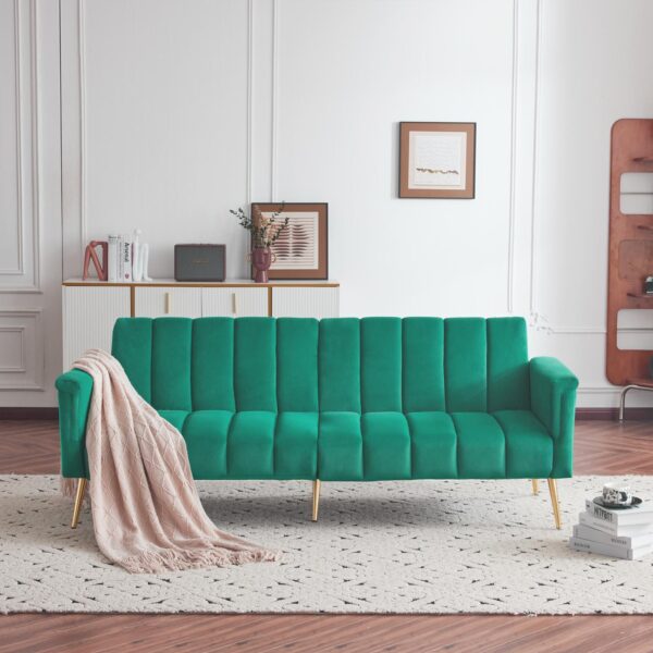 zitbank slaapbank sofa groen velvet