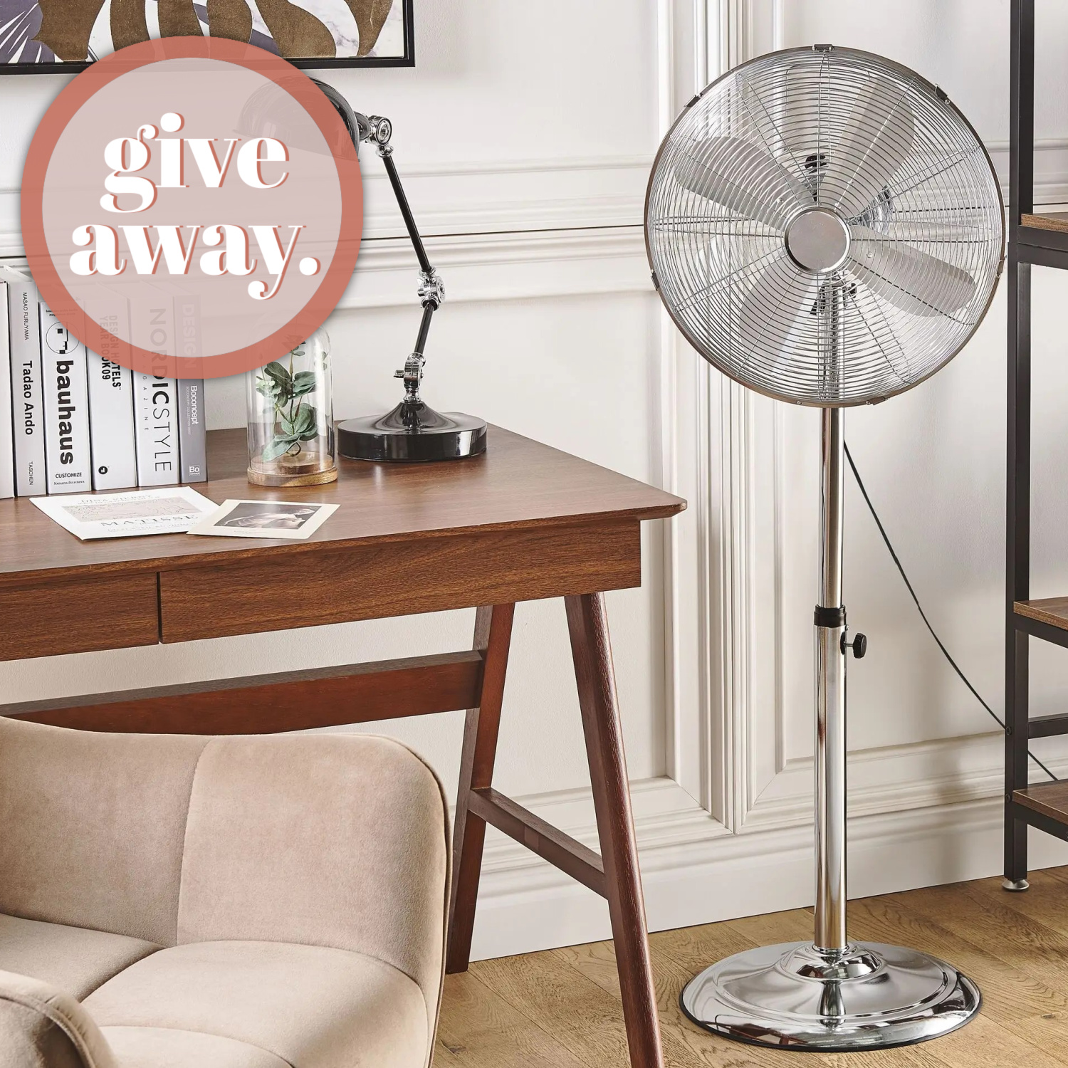 retro ventilator zilver chrome metaal