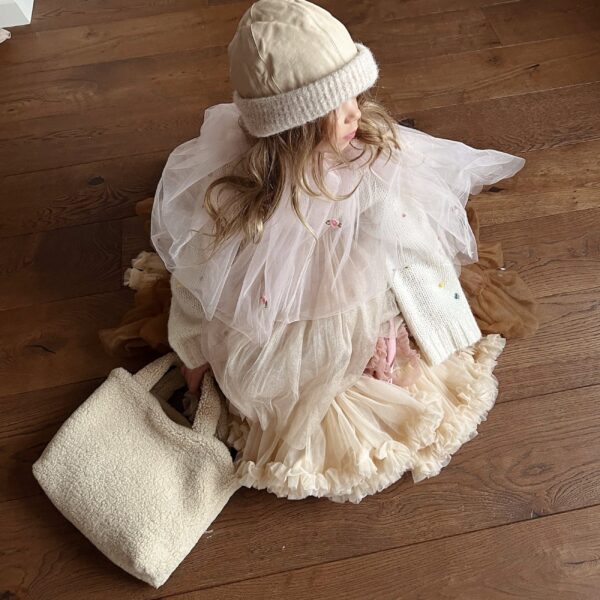 studio noos ecru mini teddy handbag