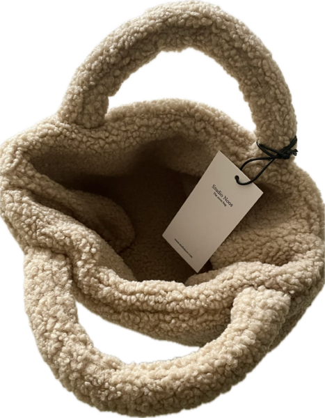 binnenkant ecru mini teddy handbag